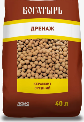Керамзит средний "Богатырь дренаж" 40л