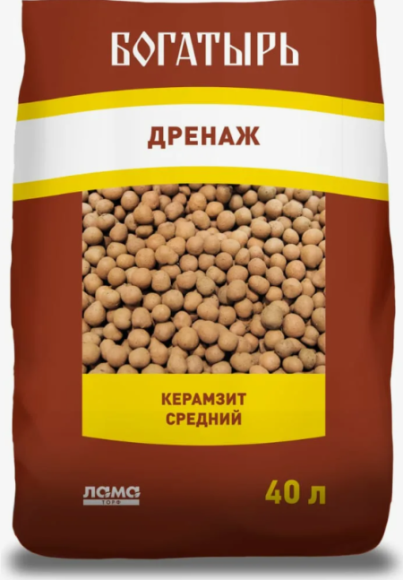 Керамзит средний "Богатырь дренаж" 40л